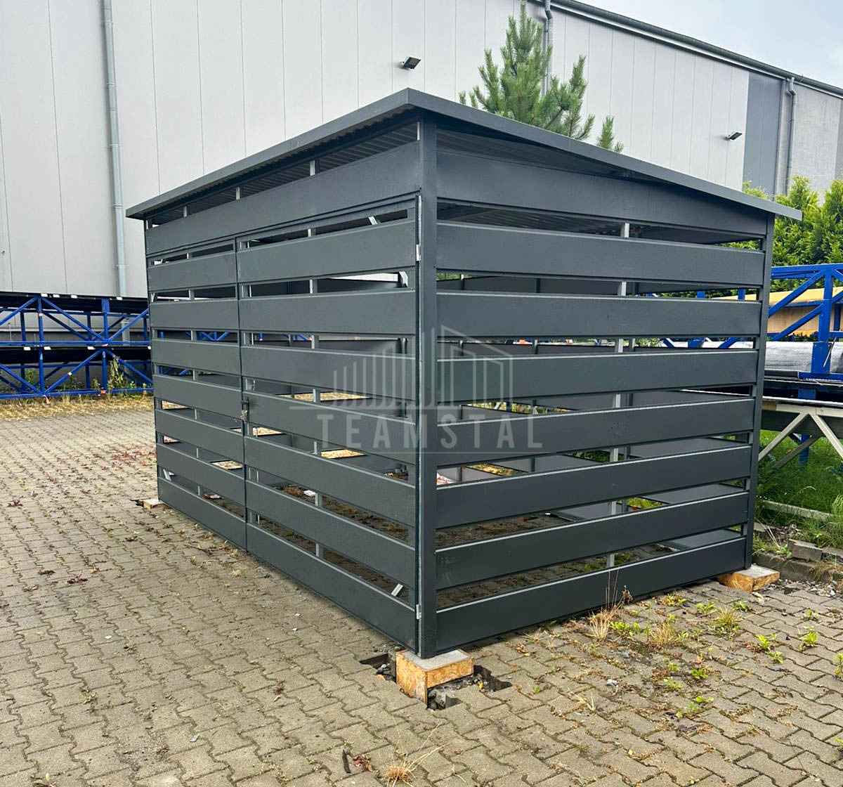 Wiata śmietnikowa 4x2m Antracyt - furtka TS1139 Radom - zdjęcie 2