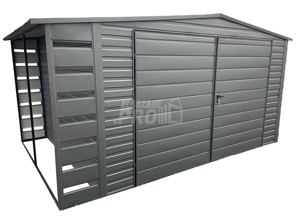 Domek Ogrodowy 4x3 + wiata Brama dwuskrzydłowa - Dach dwuspadowy GP238 Rybnik - zdjęcie 1