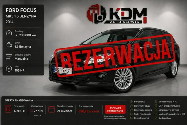 Ford Focus Mk3 EcoBoost 2014r 1.0 125KM I wł_ Rozrząd_głowica! Szczecin - zdjęcie 1