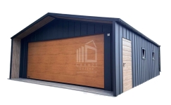Garaż blaszany 6x8 m brama drzwi 4x okno dach rynny ID1297