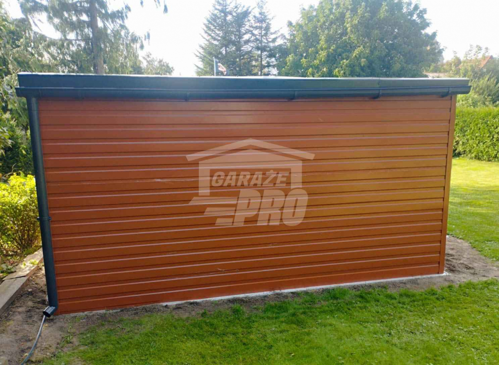 Garaż blaszany 4x5 Brama drewnopodobny złoty dąb Dach dwuspadowy GP199 Jarocin - zdjęcie 5