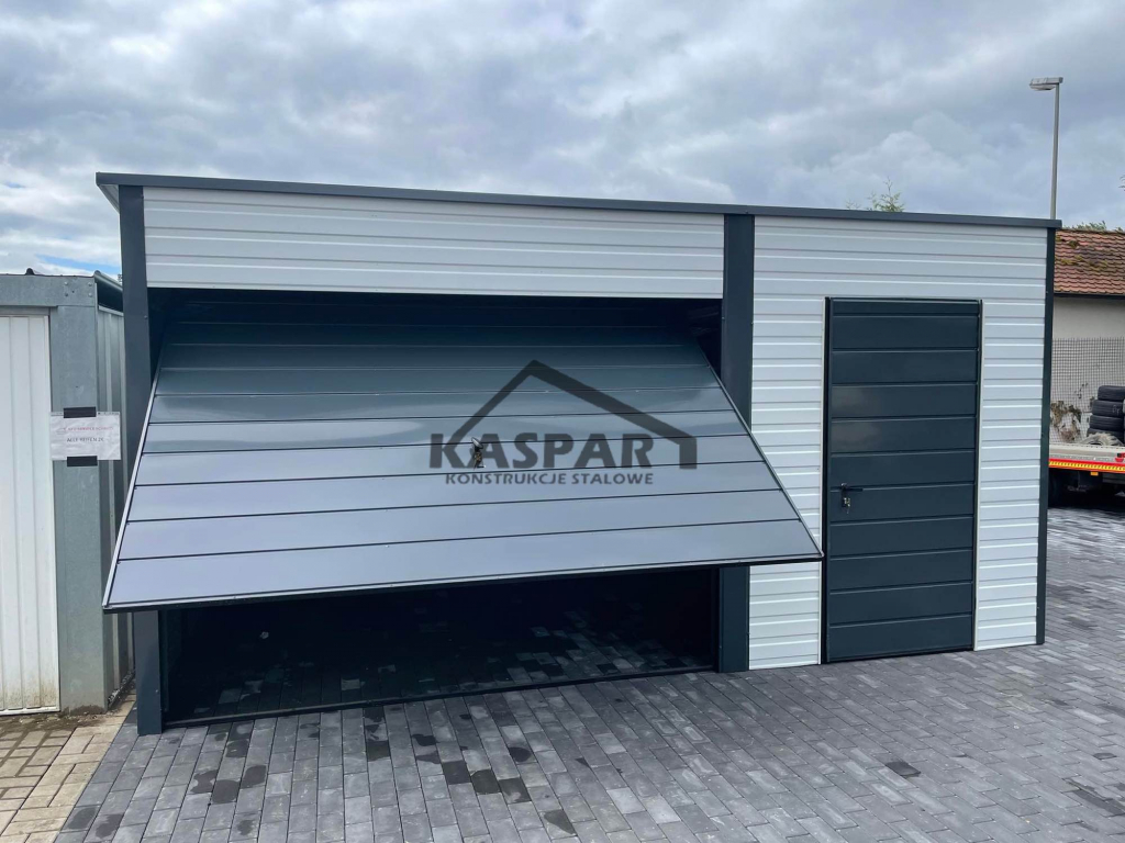 Garaż blaszany 5x6 2x Brama uchylna  biały spad w tył  GP121 Przemyśl - zdjęcie 5