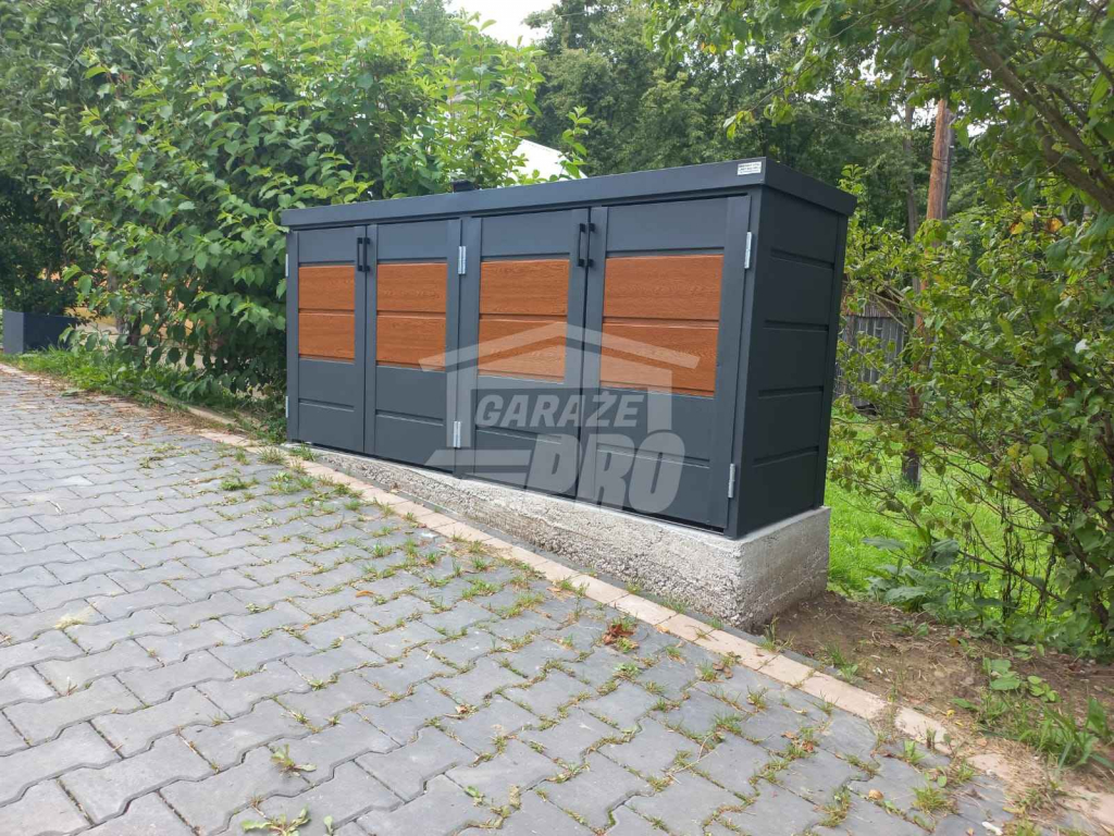 Zabudowa koszy obudowa kubłów 235x65x110 cm 4x120L  jasny orzech GP340 Gdynia - zdjęcie 7
