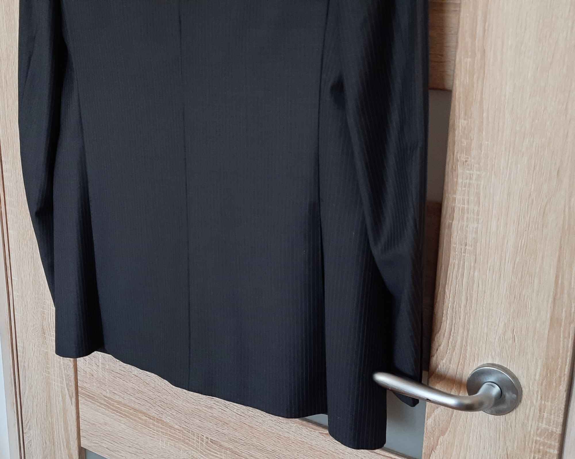 Marynarka męska, wełna granat-czarny, na 182 cm wzrostu - jak nowa Bielany - zdjęcie 8