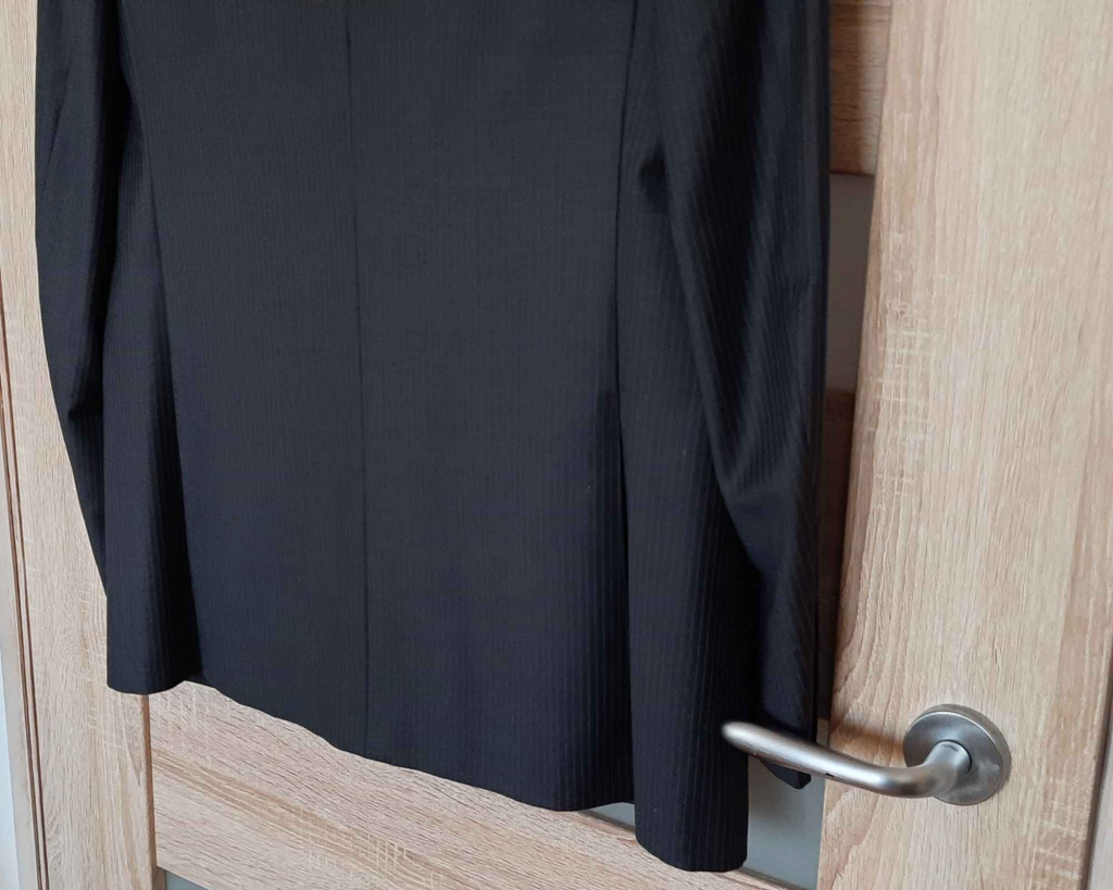 Marynarka męska, wełna granat-czarny, na 182 cm wzrostu - jak nowa Bielany - zdjęcie 8