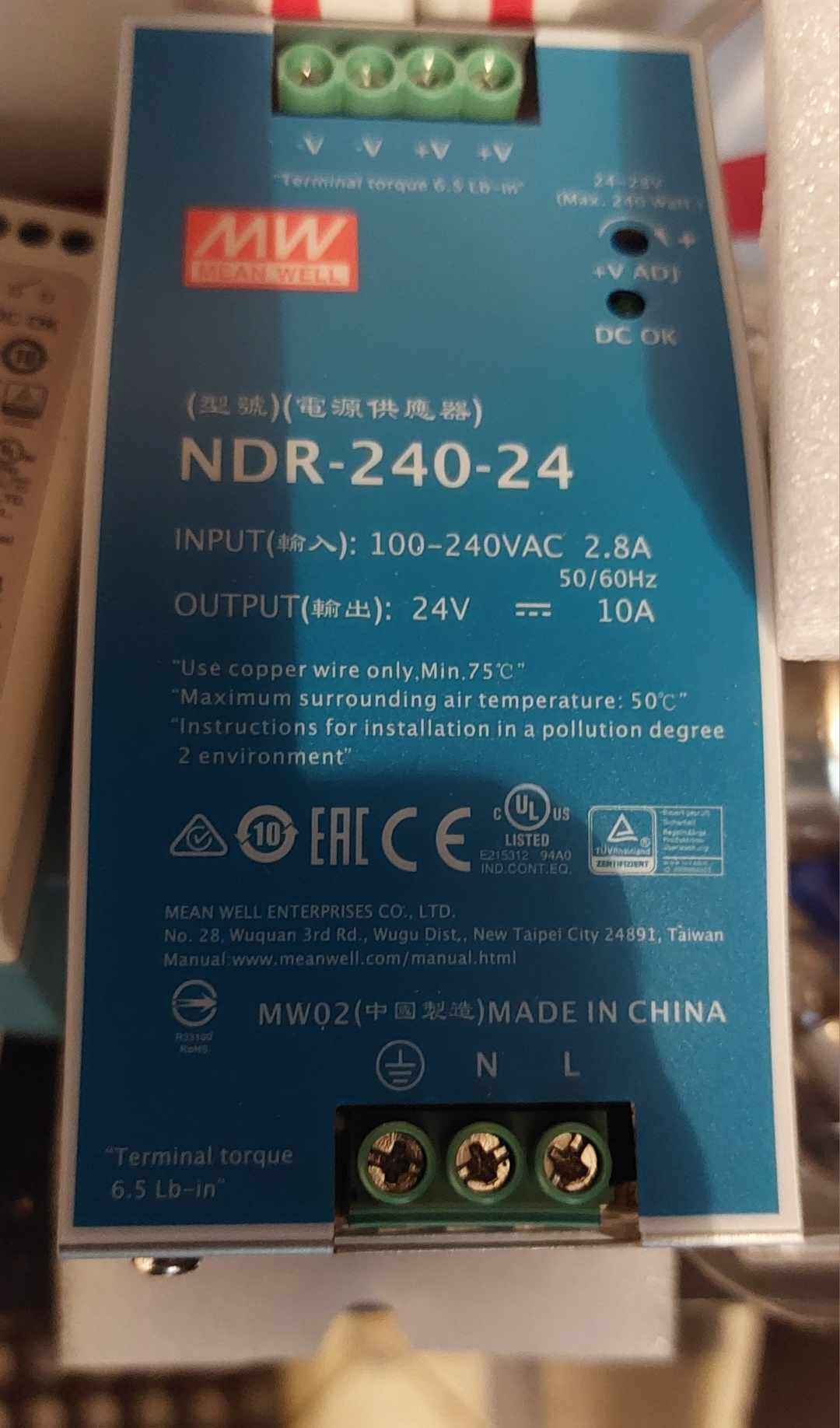 Zasilacz DIN Mean Well NDR-240-24 24V/10A 240W Dąbrowa Górnicza - zdjęcie 1