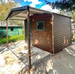 Schowek – domek ogrodowy 2,5×2 m + wiata 1,5 m  drewnopodobny ID1220 Leszno - zdjęcie 3
