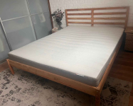 TARVA rama łóżka, sosnaLuröy, 160x200 cm - IKEA + materac Palędzie - zdjęcie 2