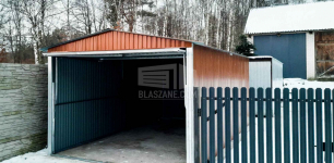Garaż Blaszany 3x5 - Brama uchylna - jasny brąz dach dwuspadowy BL174 Piła - zdjęcie 4
