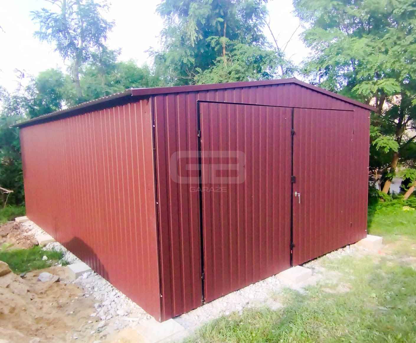 Garaż blaszany 4x7 Brama Brąz Dach dwuspadowy - wolnostojący GB171 Ostróda - zdjęcie 3