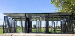 Kojec dla Psa 3w1 6x2m Klatka XXL 3 stanowiska Uchwyty na miski GP174 Nowogród - zdjęcie 7