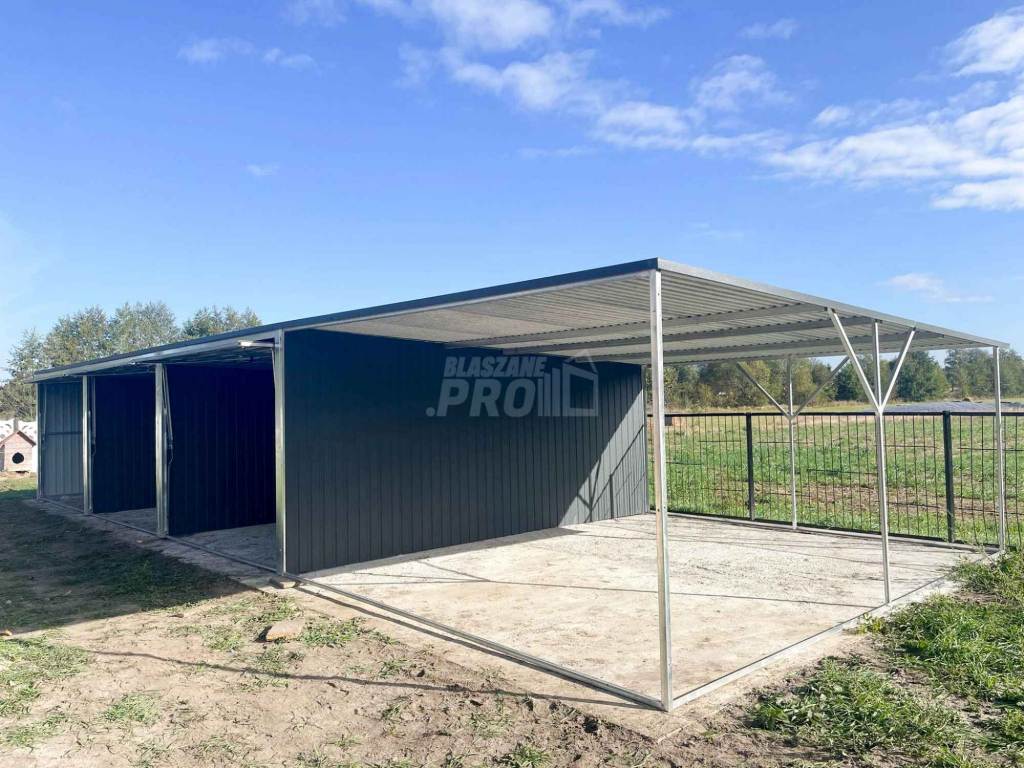 Garaż blaszany 9x6 + wiata 3x6 3x Brama uchylna spad w tył  GP226 Konin - zdjęcie 12