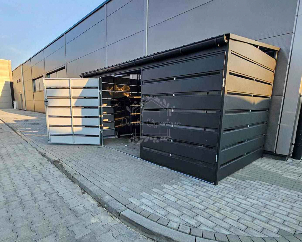 Wiata śmietnikowa  Schowek 4x2m   panele  Antracyt  rynny ID848 Ostrowiec Świętokrzyski - zdjęcie 2
