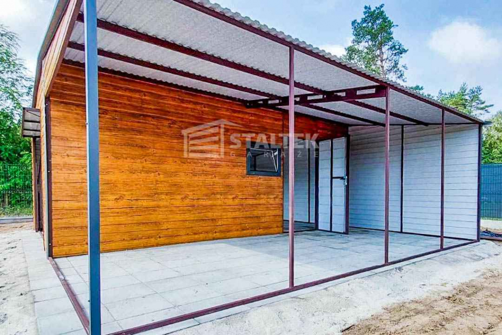 Garaż Blaszany 4x6m + Wiata 4x6m Brama Okno Drzwi dach ST136 Drawsko Pomorskie - zdjęcie 2