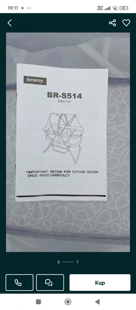 Witam sprzedam łóżeczko turystyczne z funkcją kołyski Ryki - zdjęcie 2