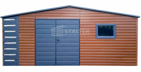 Schowek - Domek Ogrodowy 5,5x3m + wiata 0,5m -  Brama okno dach ST130