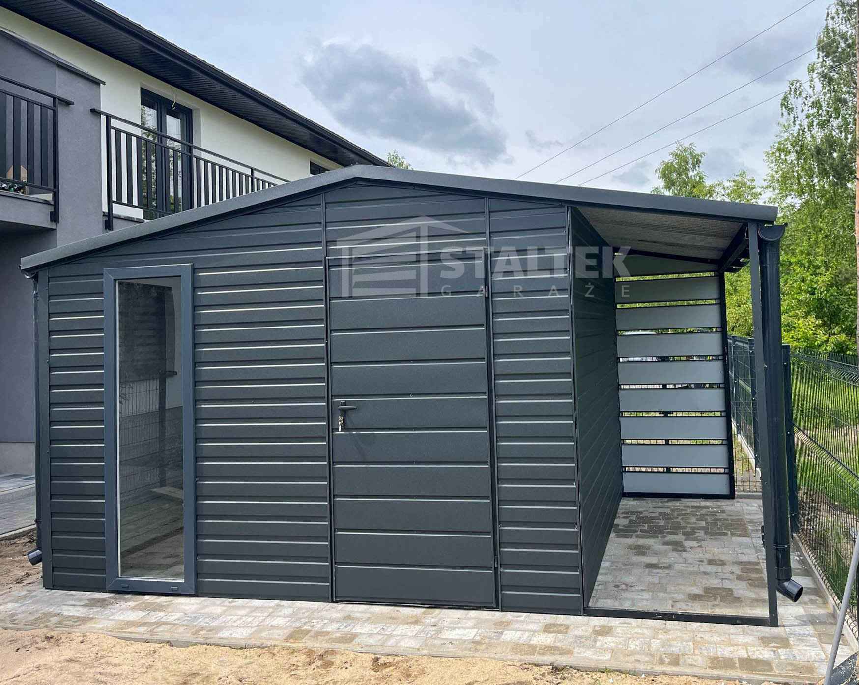 Schowek Domek Ogrodowy 4x2,5m + Wiata 1x2,5m Okno dach rynny ST161 Busko-Zdrój - zdjęcie 2