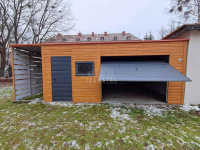 Garaż blaszany 6x6m + Wiata 1,5m Brama uchylna drzwi okno  dach TS1051 Elbląg - zdjęcie 2