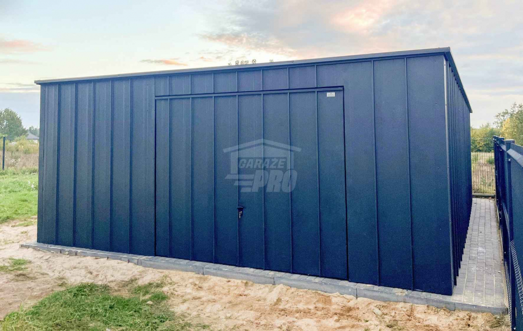 Garaż blaszany 6x8 brama uchylna drzwi blacha na rąbek dach GP646 Rzeszów - zdjęcie 4