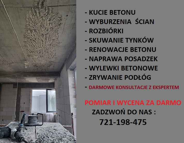 Skuwanie i naprawa posadzek / kucie betonu / rozbiórki i wyburzenia Wawer - zdjęcie 1