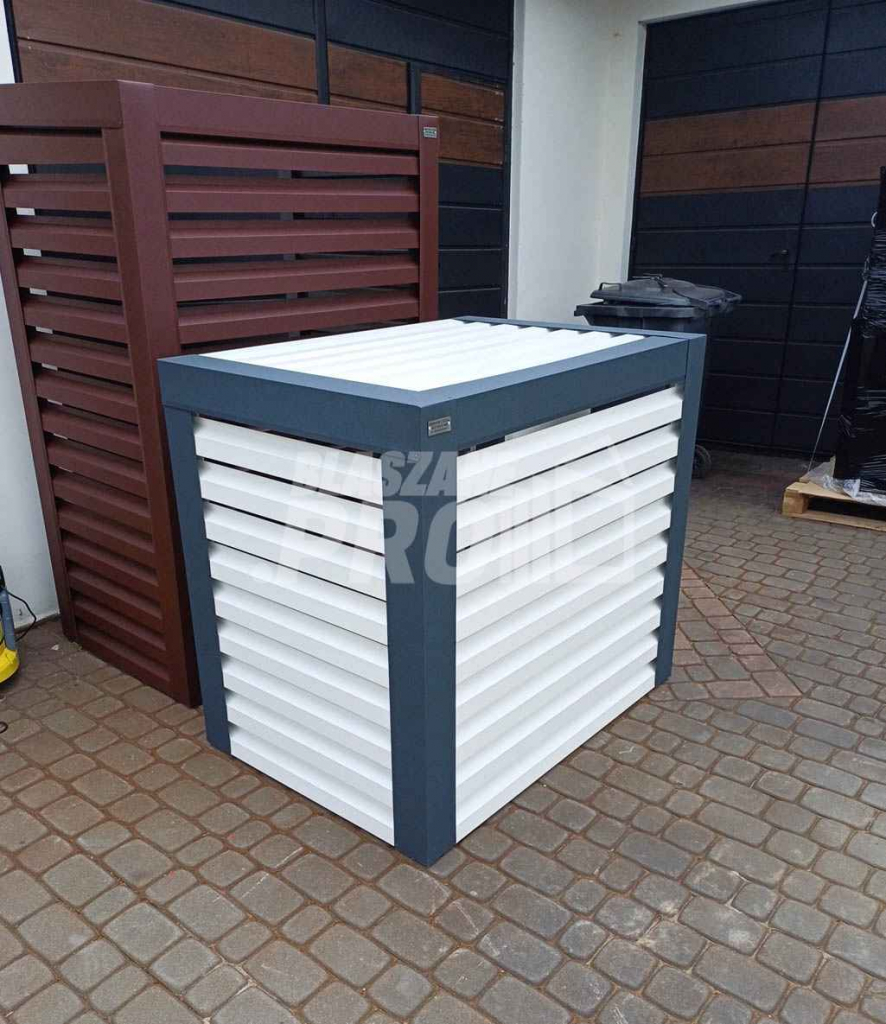 Osłona klimatyzatora, pompy ciepła 90x50x110 cm biały + antracyt GP302 Przemyśl - zdjęcie 10