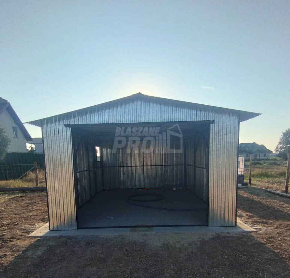 Garaż blaszany 4x6 Brama + otwór na okno dwuspad pod ocieplenie GP200 Pabianice - zdjęcie 7