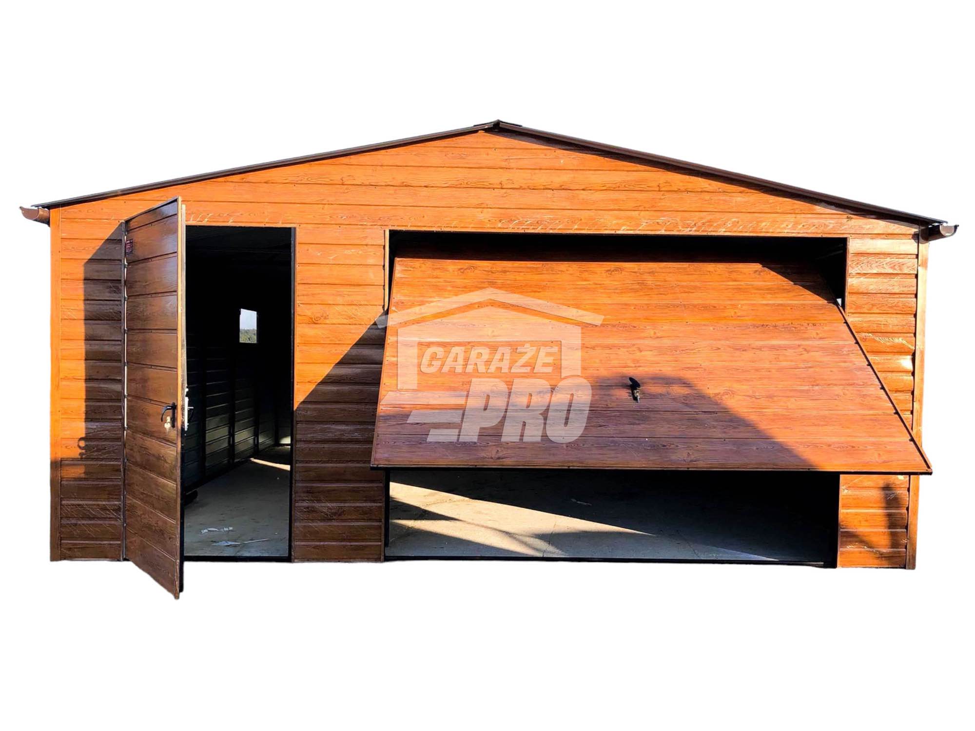 Garaż blaszany 5,5x6 Brama  drewnopodobny Dach dwuspadowy GP84 Szczecinek - zdjęcie 1