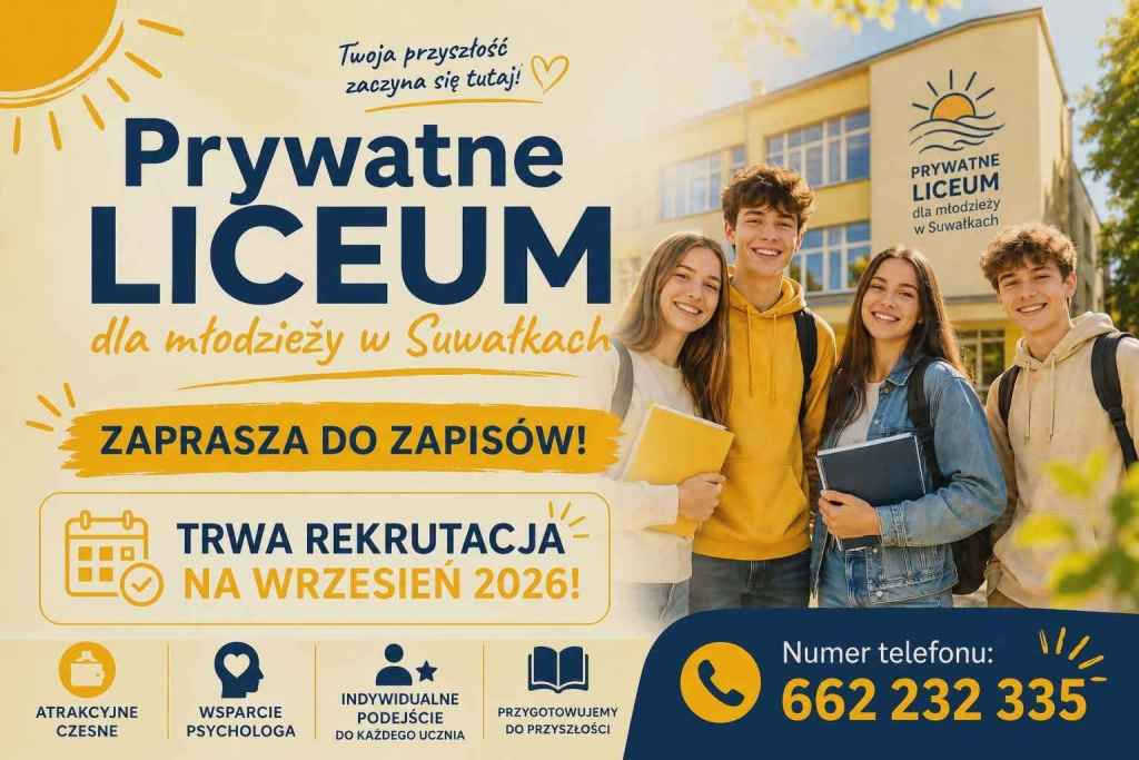 PRYWATNE LICEUM DLA MŁODZIEŻY- TRWAJĄ ZAPISY! Suwałki - zdjęcie 1