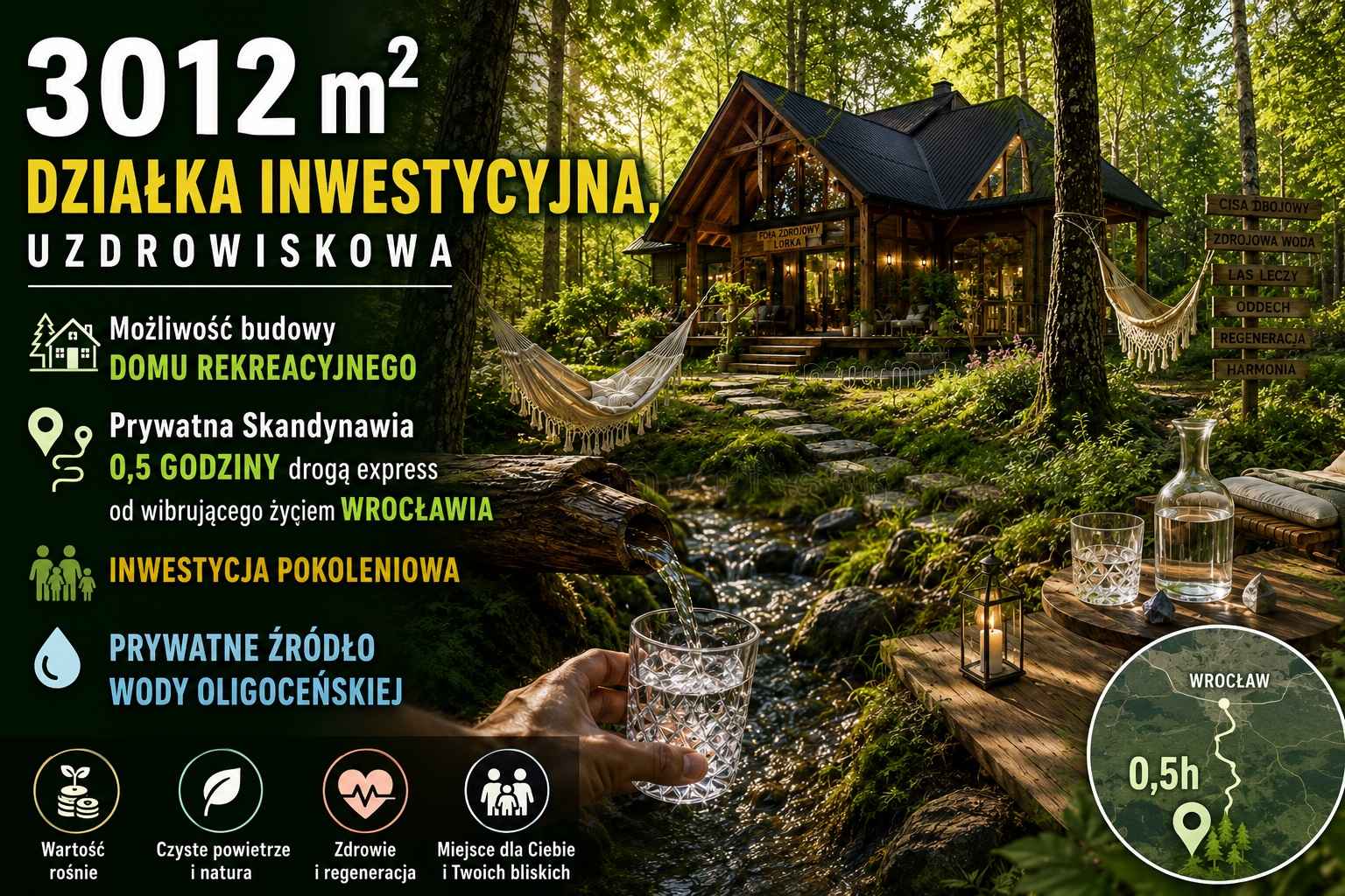 Działka inwestycyjna (3012 met) okolice Wrocławia (Ostrowina) Ostrowina - zdjęcie 1