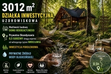 Działka inwestycyjna (3012 met) okolice Wrocławia (Ostrowina)