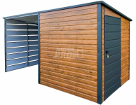 Schowek - Domek Ogrodowy 2x2m wiata 2m  jasny orzech  spad w tył GP547