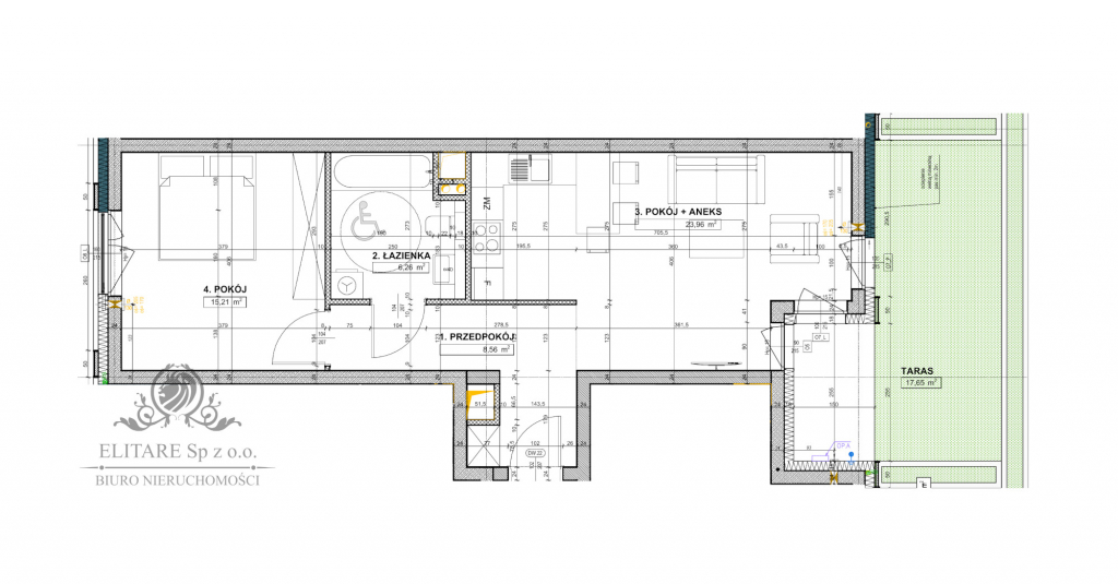 Apartament 2 pokojowy 53,99m2 z tarasem tuż obok SkyTower Wrocław - zdjęcie 4