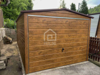 Garaż blaszany 3x5m Brama uchylna drewnopodobny dach dwuspadowy PLG160 Sopot - zdjęcie 2