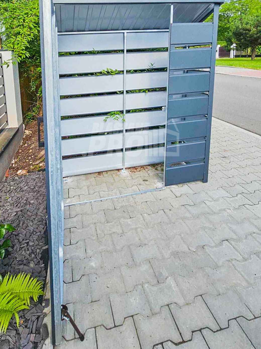 Wiata Śmietnikowa spad w tył 1,4x0,5m Antracyt Schowek ogrodowy GP380 Radom - zdjęcie 4