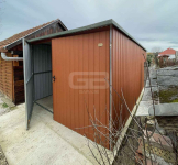 Garaż blaszany 3x6m - Brama dwuskrzydłowa - jasny brąz - dach  GB154 Nowe Miasto - zdjęcie 3