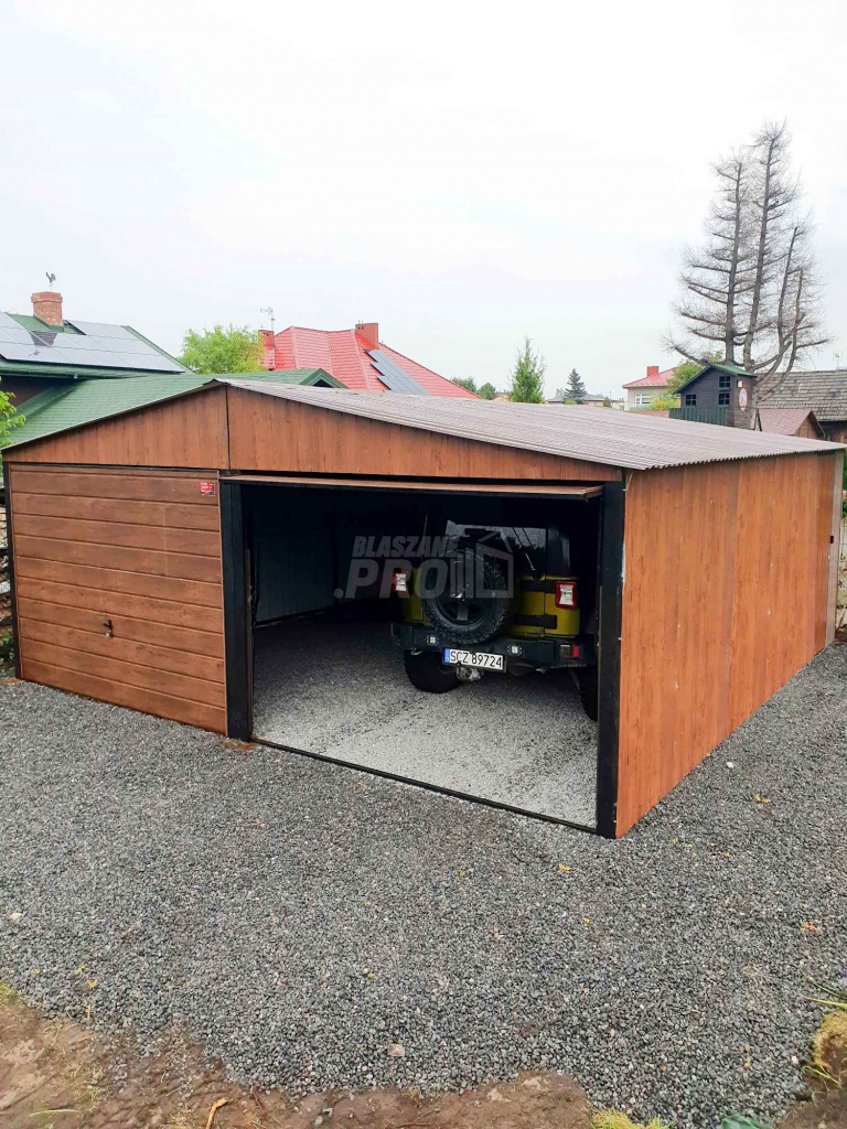 Garaż blaszany 6x7 2x Brama uchylna Dach dwuspadowy GP150 Zgorzelec - zdjęcie 2