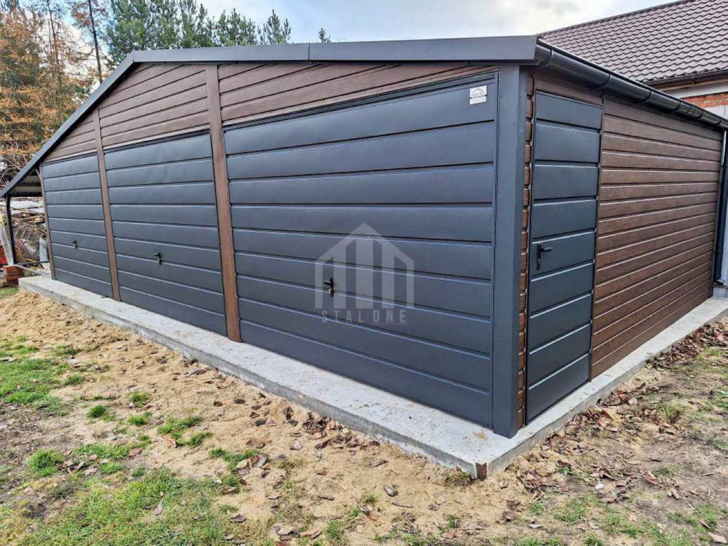 Garaż blaszany 9x4m + wiata 3m - 3x brama uchylna drzwi rynny SO108 Białystok - zdjęcie 3