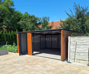 Garaż blaszany 5x6m - Brama uchylna drzwi drewnopodobny Dach  ST191 Dąbrowa Górnicza - zdjęcie 2