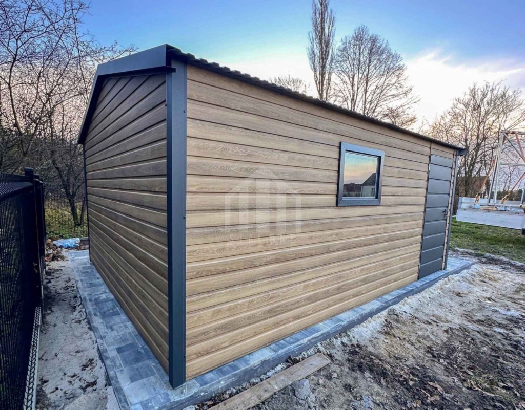 Garaż blaszany 5x6m brama drzwi okno  drewnopodobny dach SO185 Kołobrzeg - zdjęcie 2