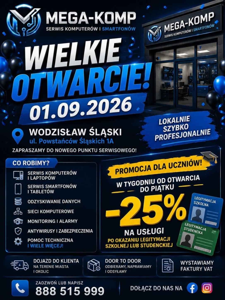 Serwis Komputerów Laptopów Telefonów i Konsol Mega-Komp Wodzisław Śląski - zdjęcie 3