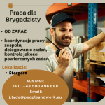Praca dla brygadzisty magazynu
