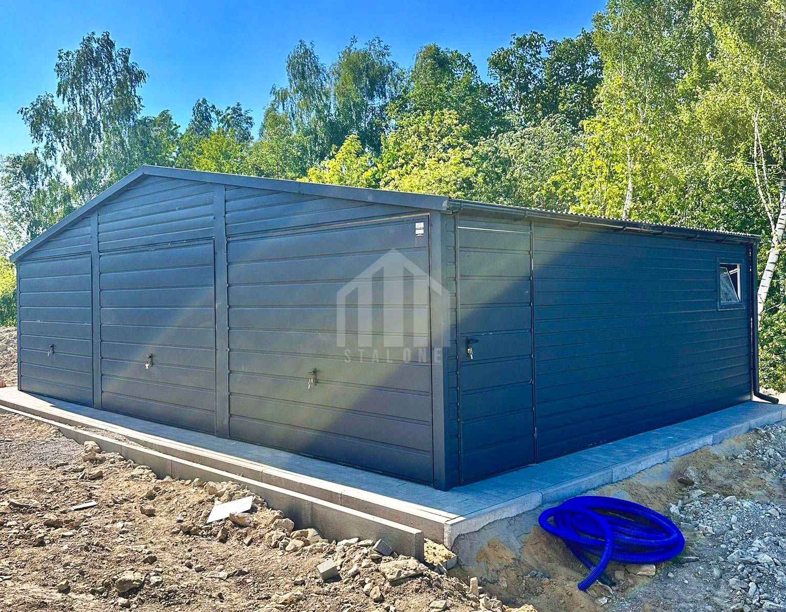 Garaż blaszany 9x5 - 3x brama uchylna - 2x okno - drzwi - rynny SO143 Szczecinek - zdjęcie 5