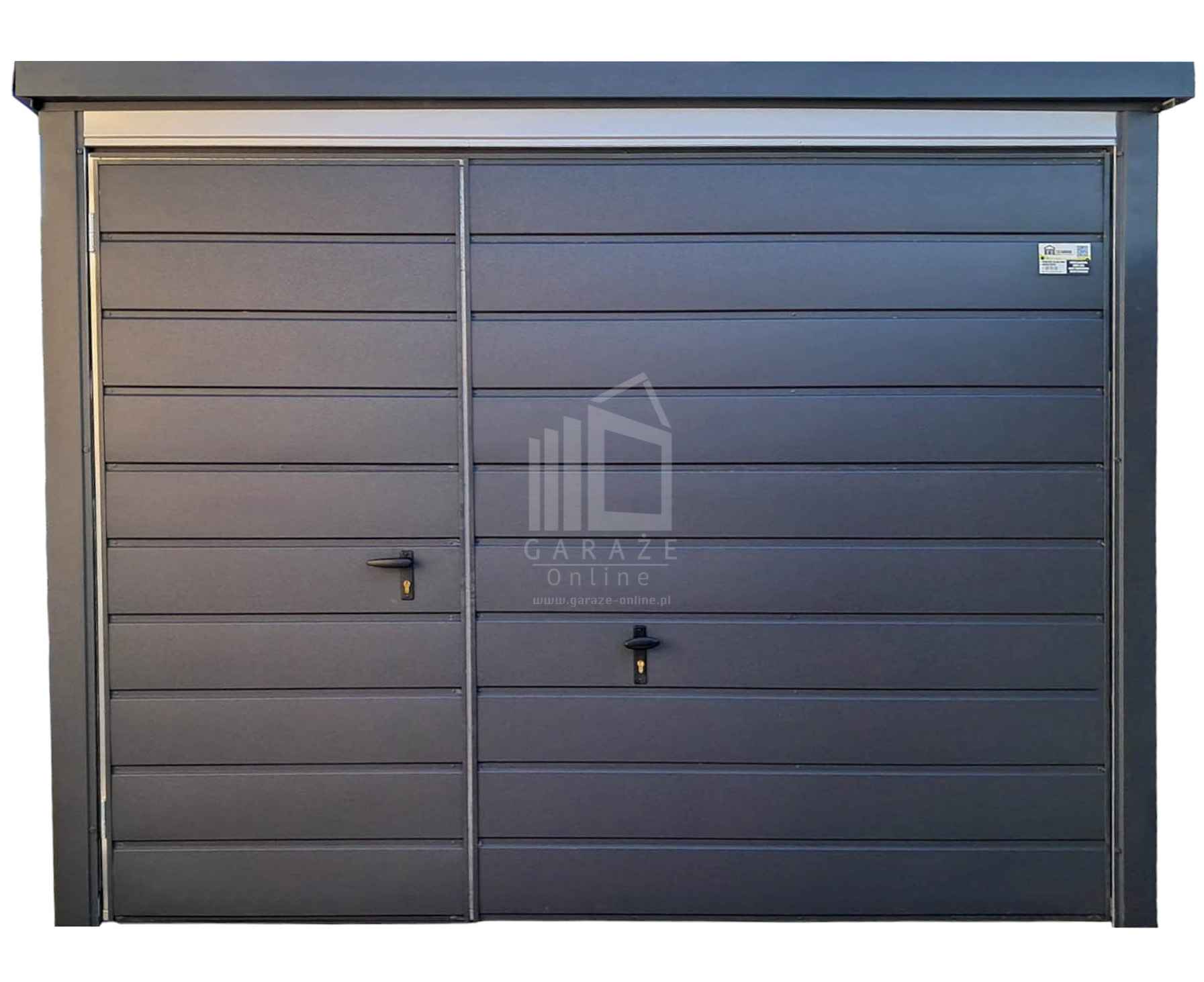 Garaż blaszany 3x5m - brama uchylna drzwi dach spad w tył  ID978 Krynica-Zdrój - zdjęcie 1