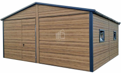 Garaż blaszany 6x5,8 2x Brama Okna PCV Drzwi Rynny Blachodach ID983