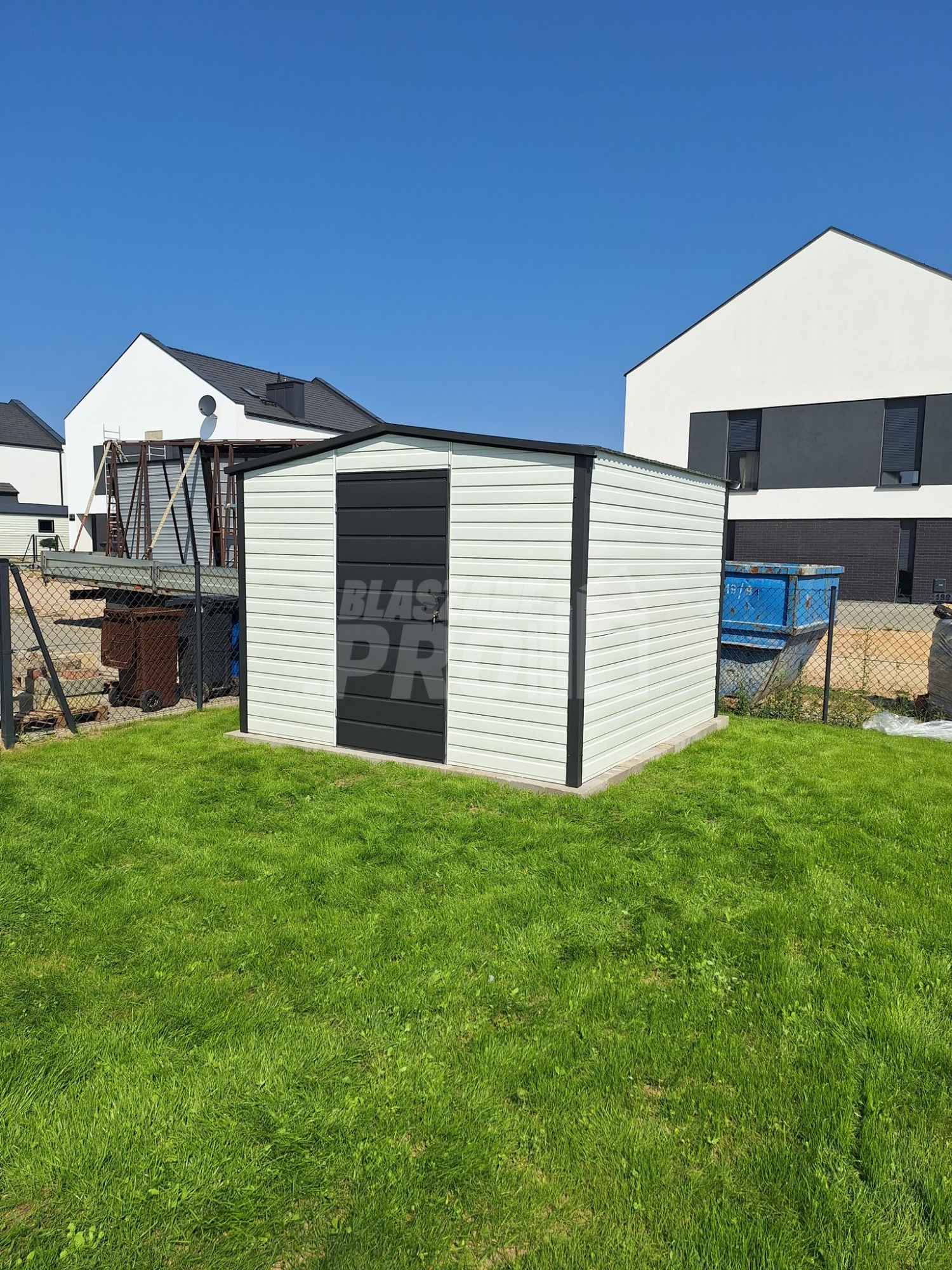 Schowek  Domek ogrodowy  3x3m antracyt - biały - dach dwuspadowy GP456 Bełchatów - zdjęcie 6