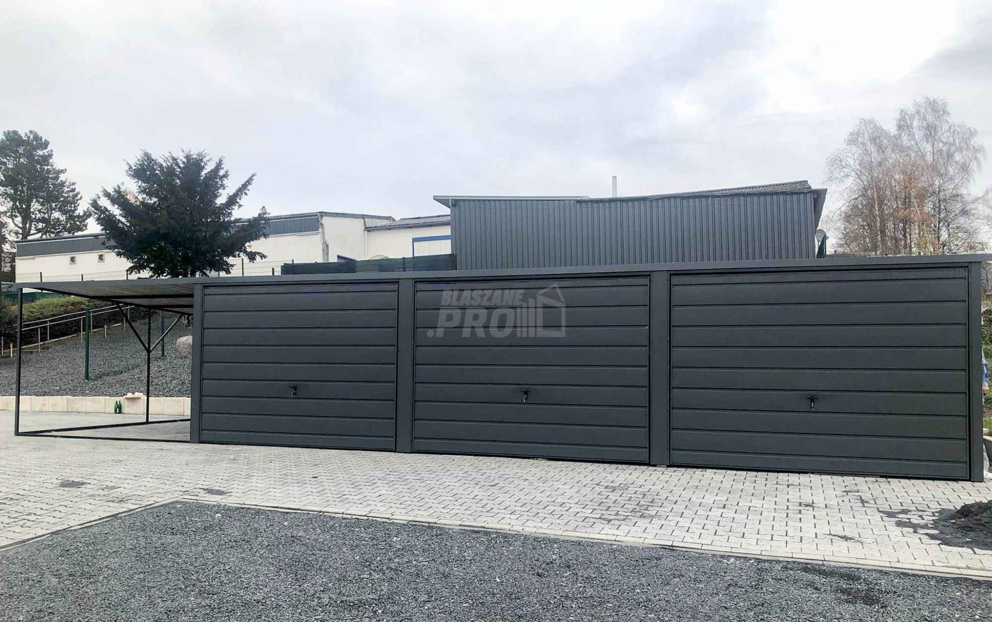 Garaż blaszany 9x6 + wiata 3x6 3x Brama uchylna spad w tył  GP162 Nowy Sącz - zdjęcie 10