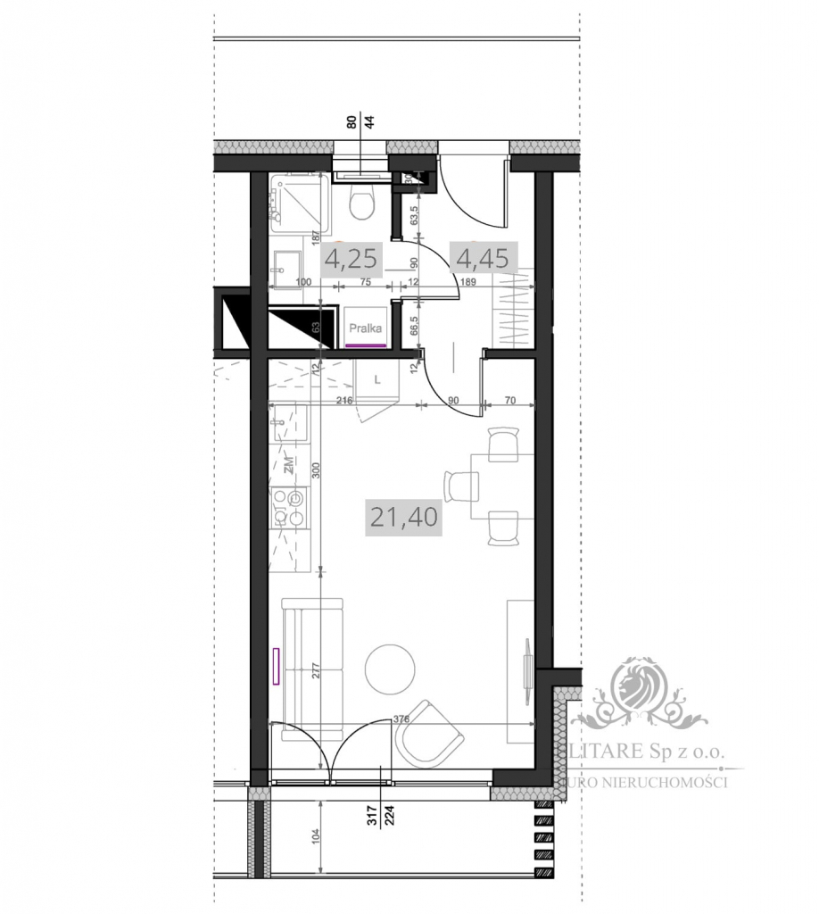 Krzyki/Klecina - Mieszkanie 30,10m2 1pok. z balkonem Wrocław - zdjęcie 3