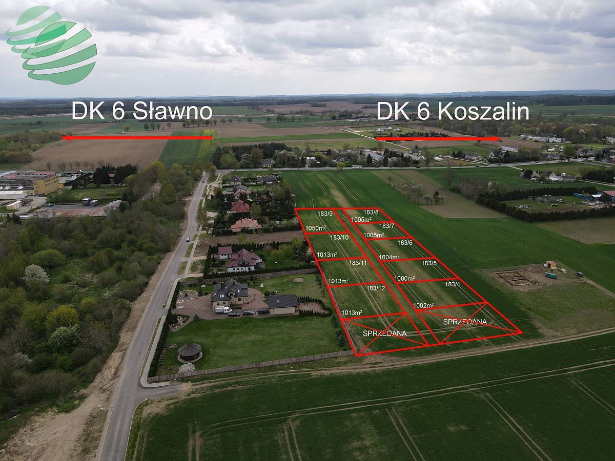 Działka budowlana Bobrowiczki 1000m2 Sławno - zdjęcie 3