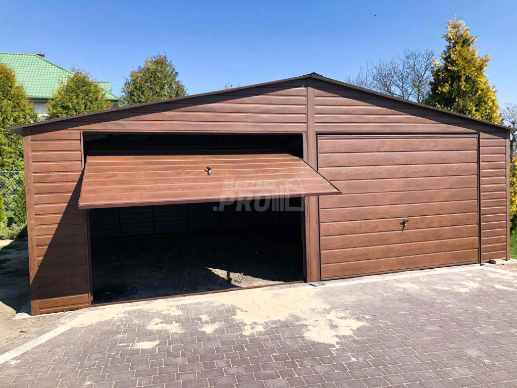 Garaż blaszany 7x6 2x Brama Drzwi drewnopodobny Dach dwuspadowy GP130 Dąbrowa Górnicza - zdjęcie 3