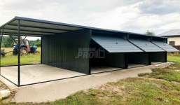 Garaż blaszany 9x5 wiata 3x5 Brama uchylna Antracyt spad w tył GP163 Elbląg - zdjęcie 5
